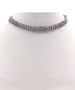 Clear Stone Choker Necklace NB300577 BLACK